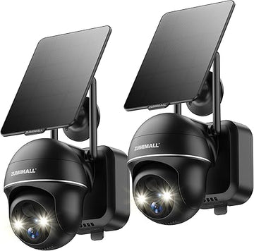 ZUMIMALL  Solar Powered  Outdoor Security Camera -GX2BK(2-Cam）