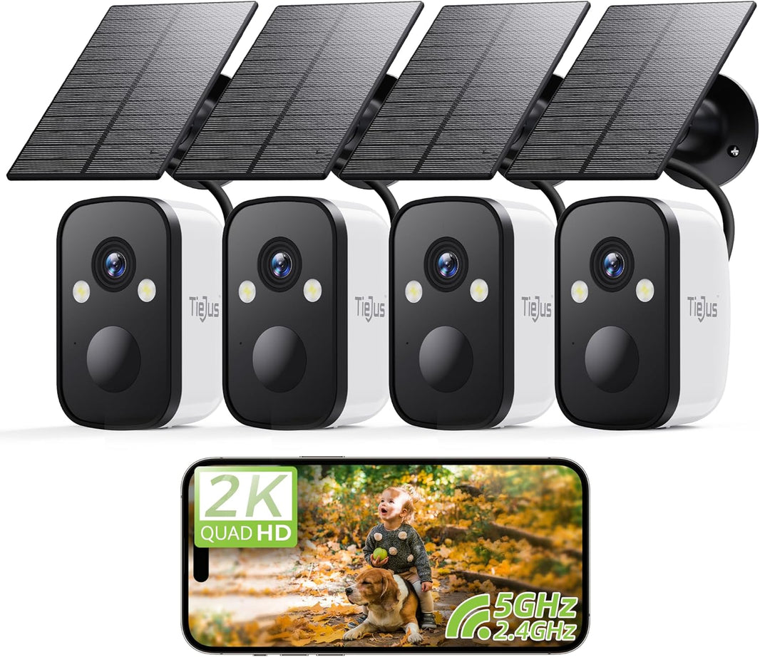 Tiejus  Outdoor Solar Powered Security Camera-MW3K (4-pack)
