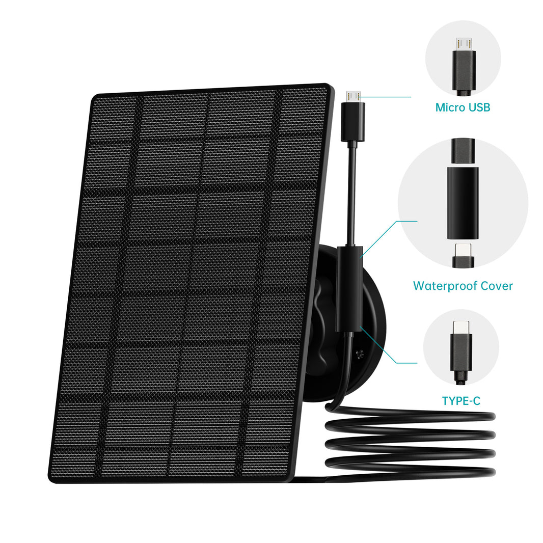ZUMIMALL 3W Solar Panel Charger for Security Camera