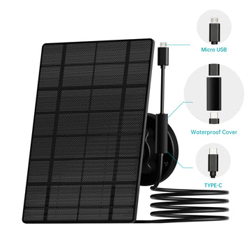ZUMIMALL 3W Solar Panel Charger for Security Camera