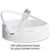 ZUMIMALL 10FT Outdoor USB Extension Cable for Plug-in Cameras
