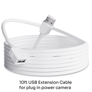 ZUMIMALL 10FT Outdoor USB Extension Cable for Plug-in Cameras