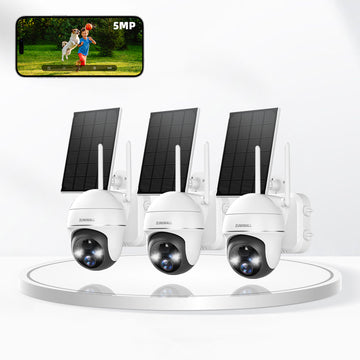 5MP HD Outdoor Solar  Security Camera System-GX2K(3-Cam)