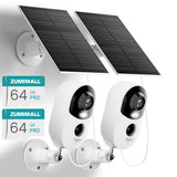 2 Pack ( Cam+ Panel) | 2x 64G SD Card